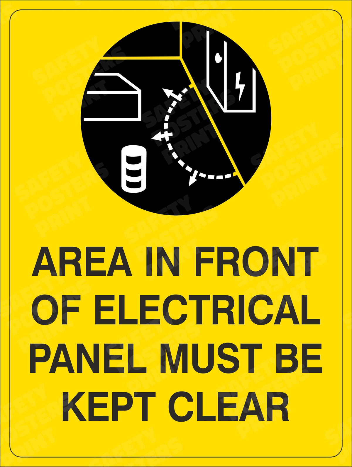 ES-38 Keep Area in Front of Electrical Panel Clear workplace safety poster