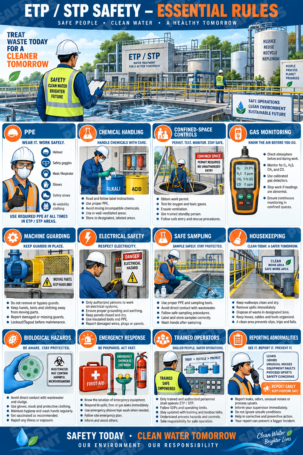 ETP-3 ETP and STP Safety - Essential Rules. Workplace safety poster.