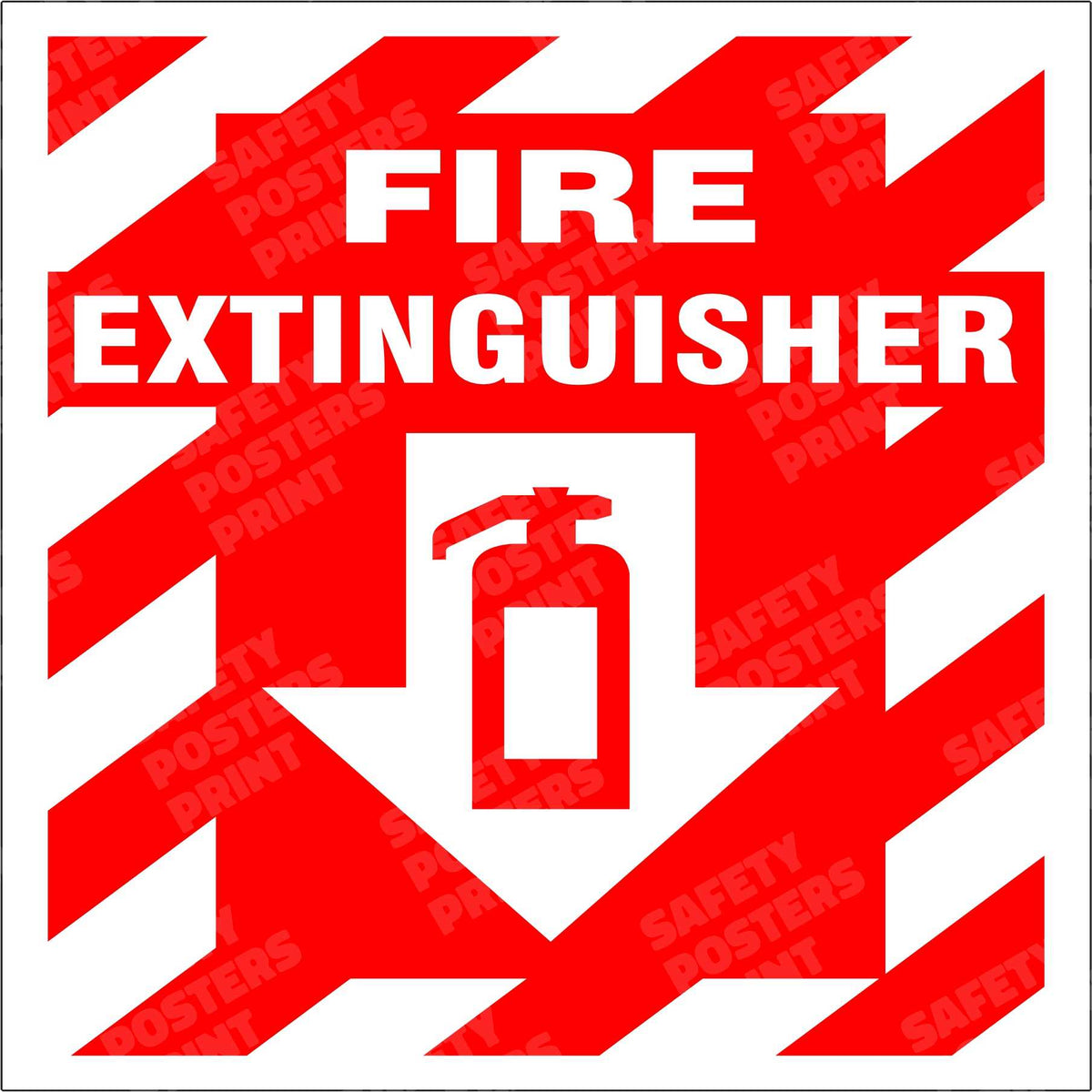 Fire Extinguisher - Diagonal Stripe Location Sign