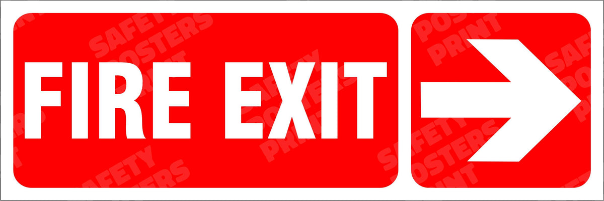 Fire Exit - Right Direction Sign