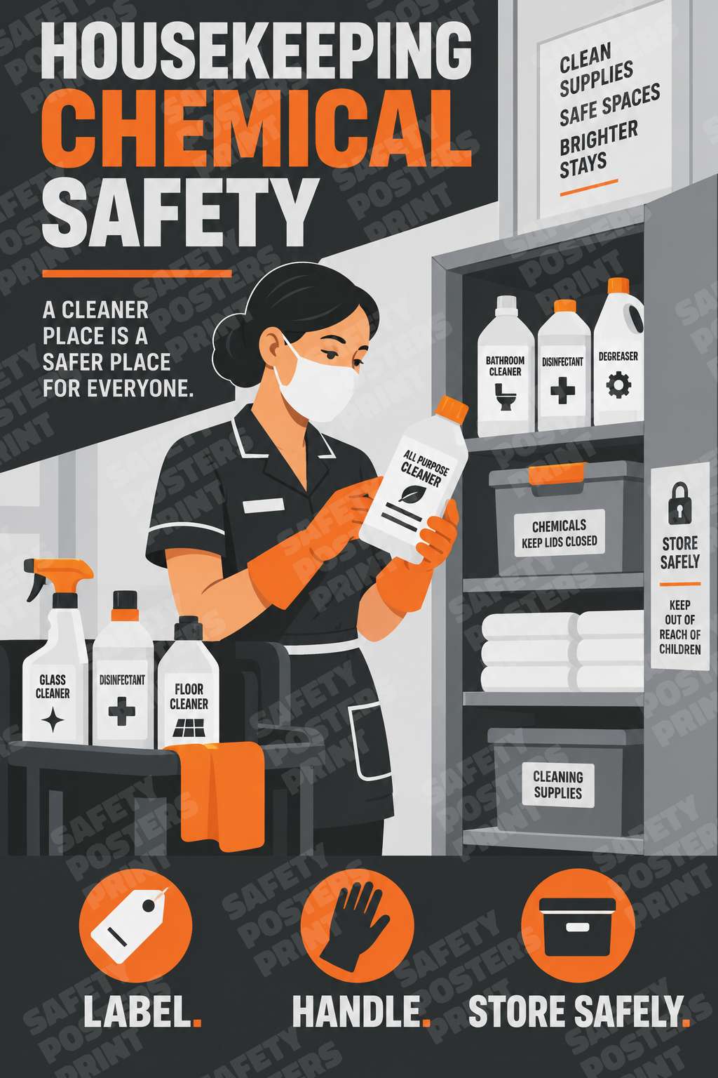 Housekeeping Chemical Safety - Label Handle Store Safely