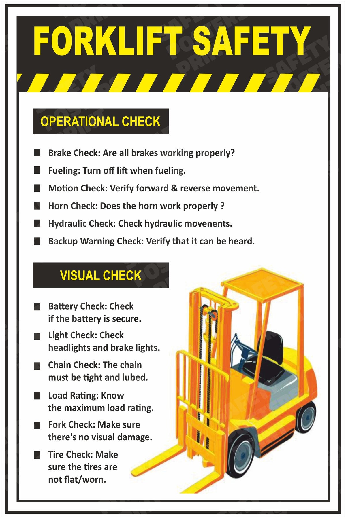 Forklift Safety - Operational and Visual Checks