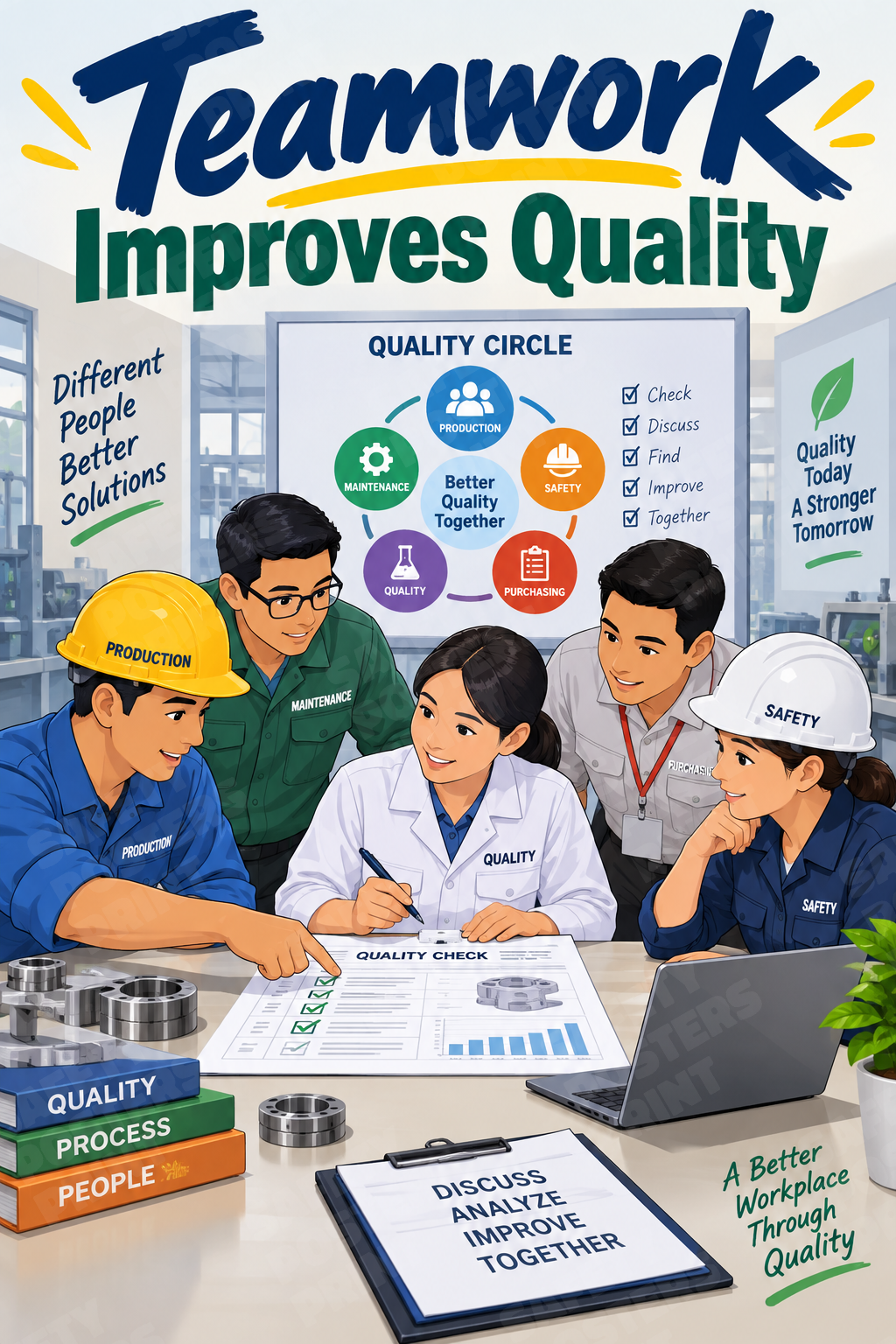 Teamwork Improves Quality industrial poster SMS-221
