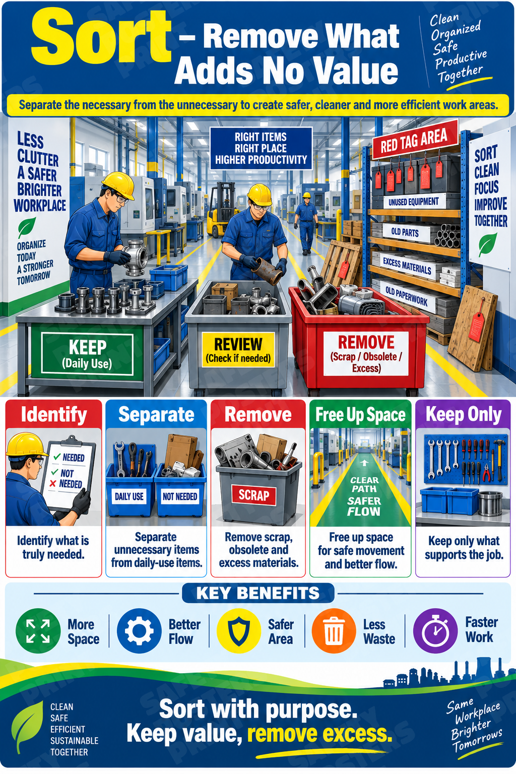 Sort - Remove What Adds No Value industrial poster SMS-244
