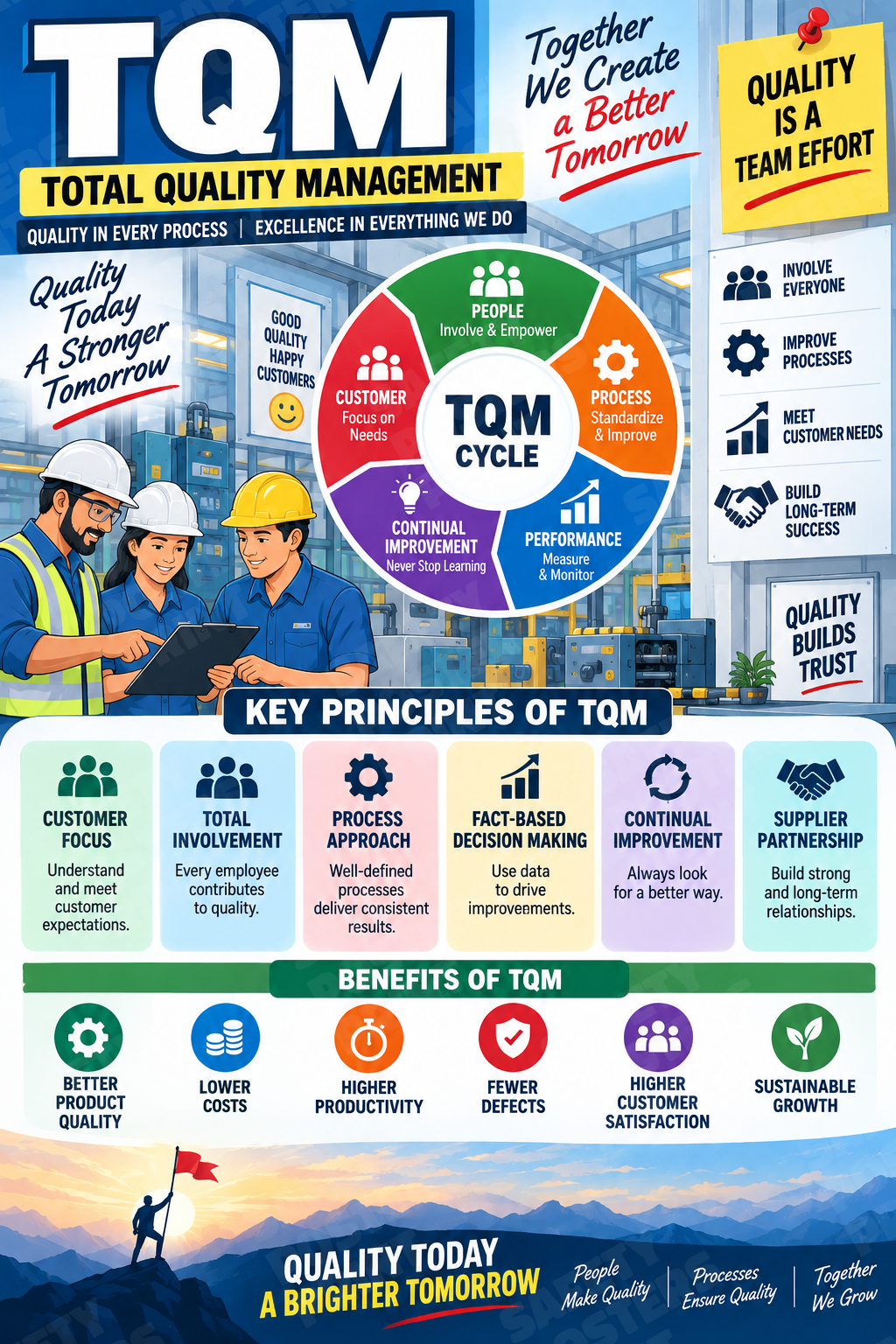 TQM - Total Quality Management industrial poster SMS-248