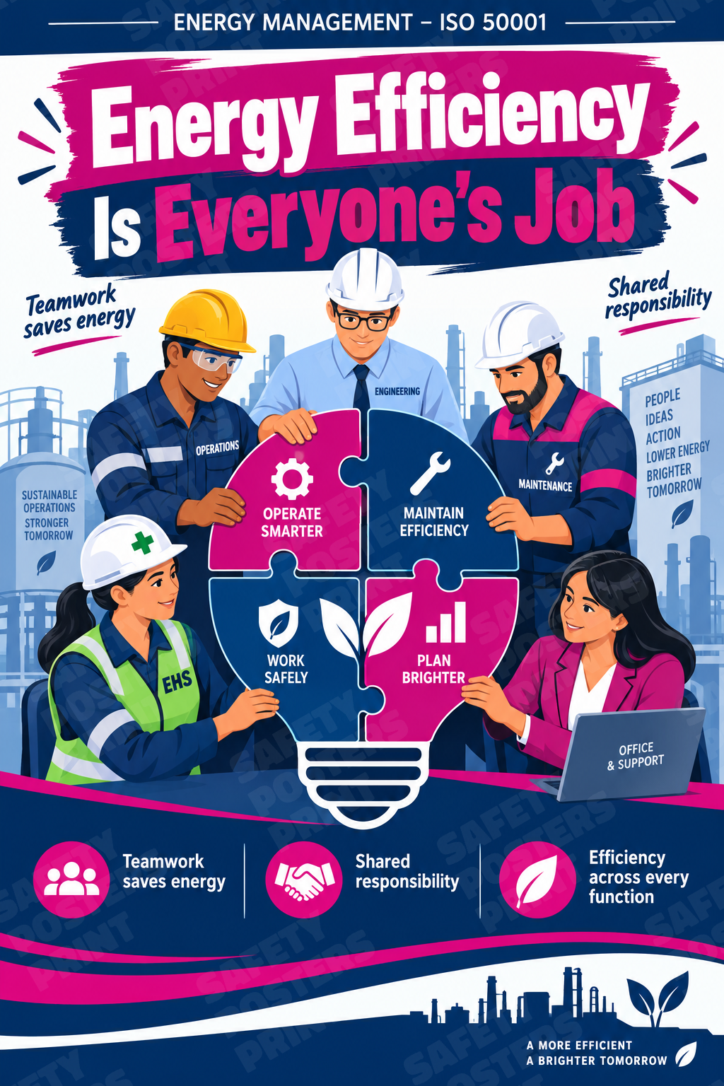 Energy Efficiency Is Everyone's Job industrial poster SMS-259