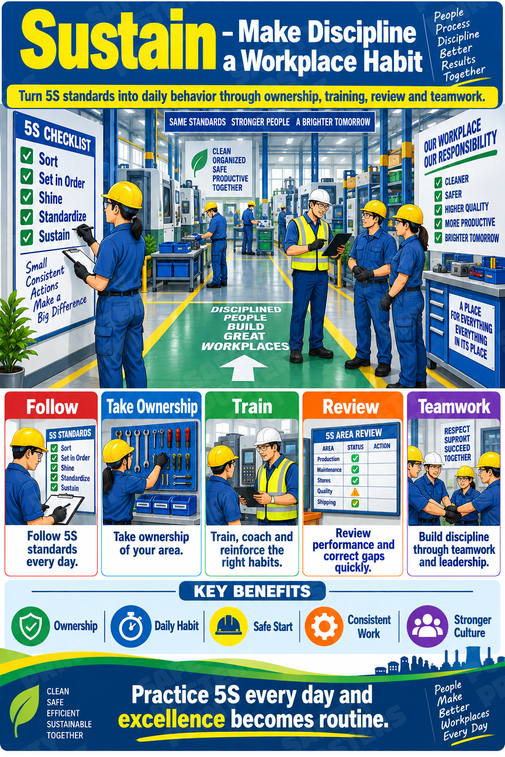 Sustain - Make Discipline a Workplace Habit poster SMS-305