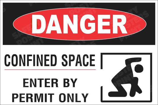 Danger - Confined Space Enter by Permit Only Sign