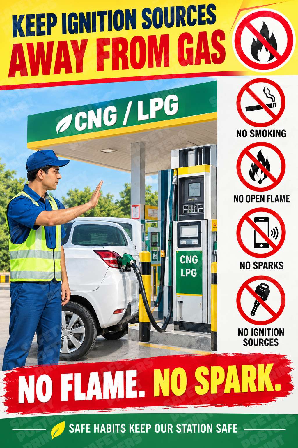 Keep Ignition Sources Away from Gas - Safe Station Habits