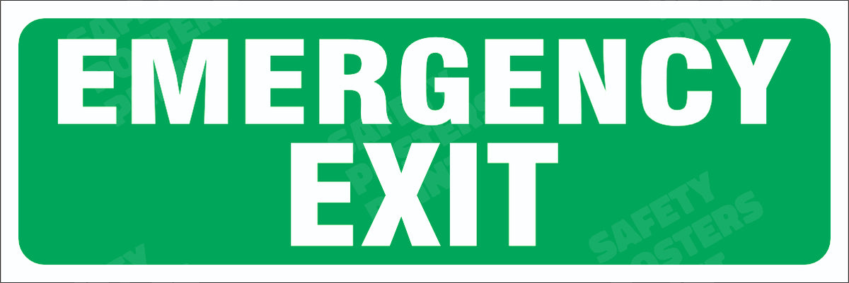 Emergency Exit - Large English Text Sign