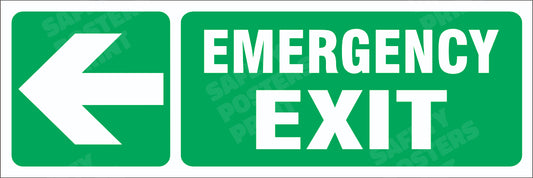 Emergency Exit - Left Arrow Text Panel