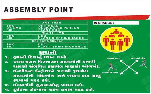 Assembly Point Responsibilities - Gujarati Board
