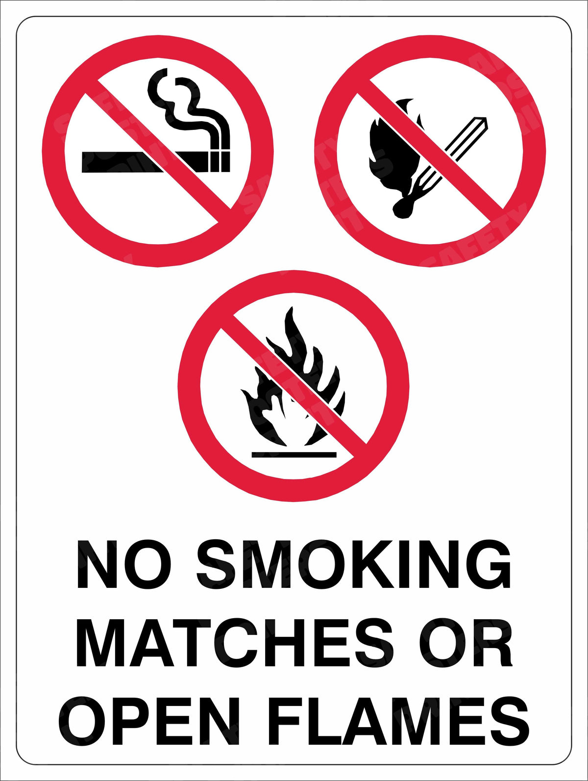 FP-25 No Smoking, Matches or Open Flames workplace safety poster