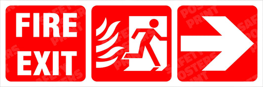 Fire Exit - Right Direction Sign