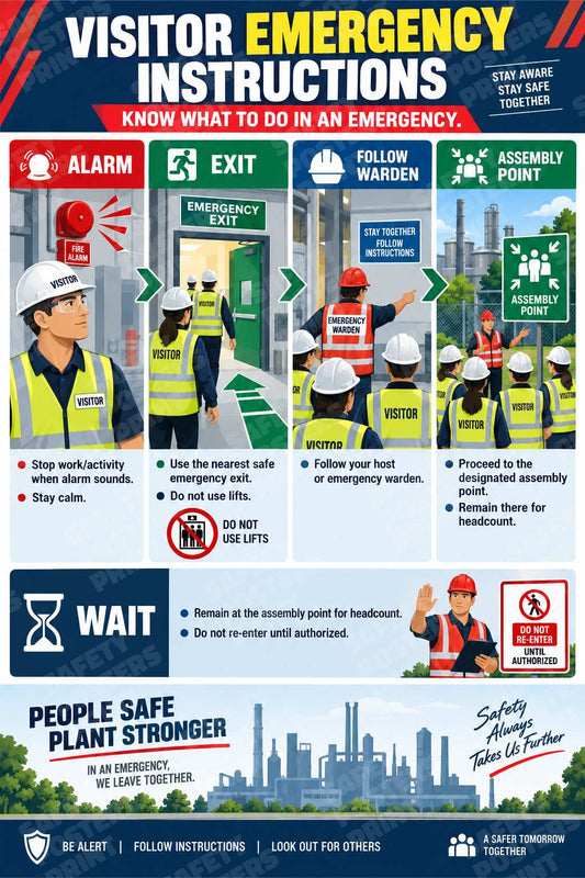 Visitor Emergency Instructions - Alarm Exit Assembly Wait