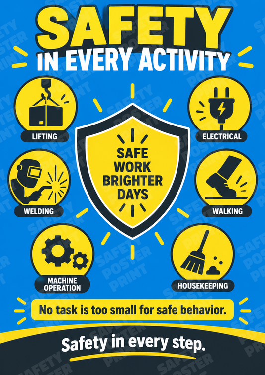 Safety in Every Activity - English vertical safety poster - GS-138