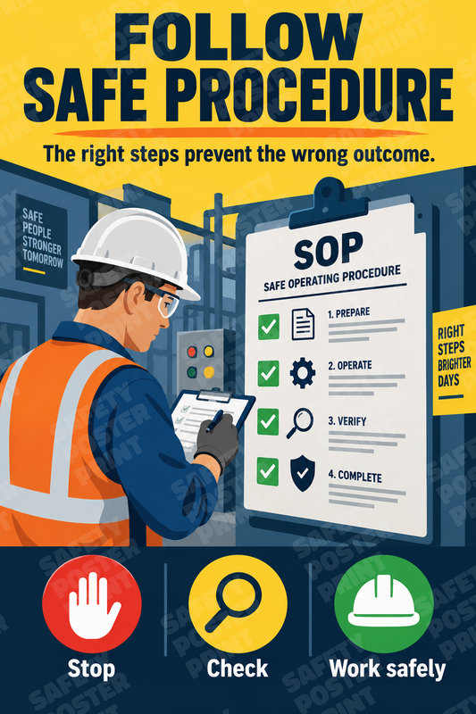 Follow the Safe Procedure - English vertical safety poster - GS-140