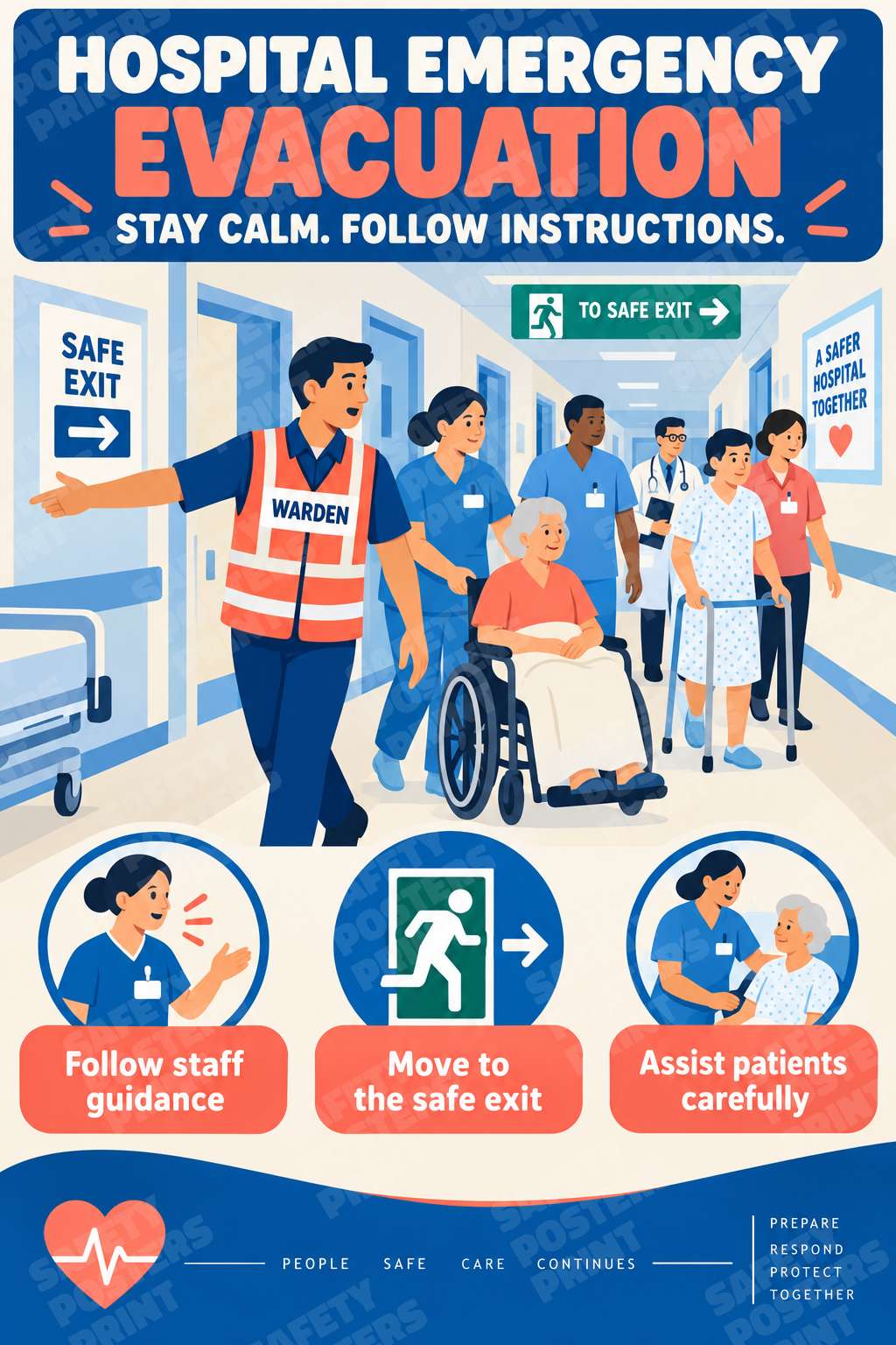 Hospital Emergency Evacuation - Follow Staff Guidance