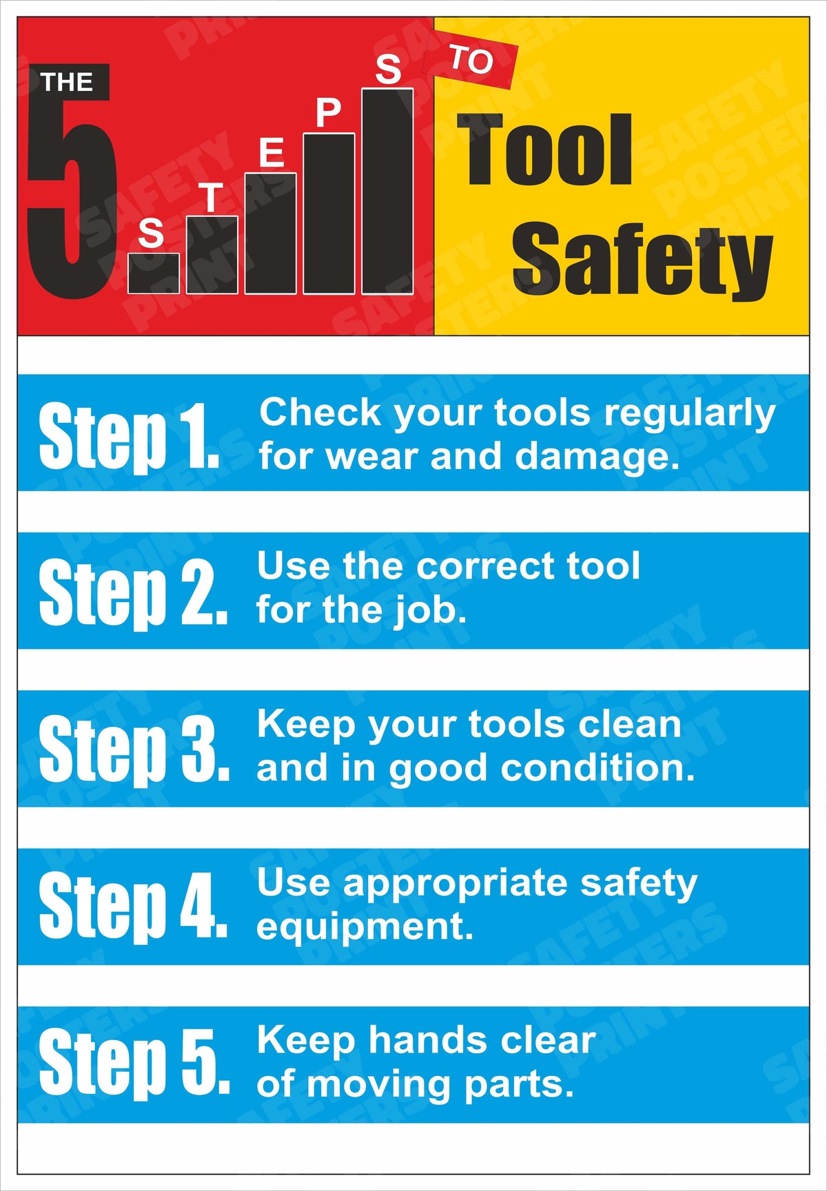 HPT-14 5 Steps to Tool Safety workplace safety poster