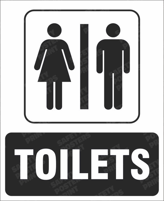 Toilets information sign board