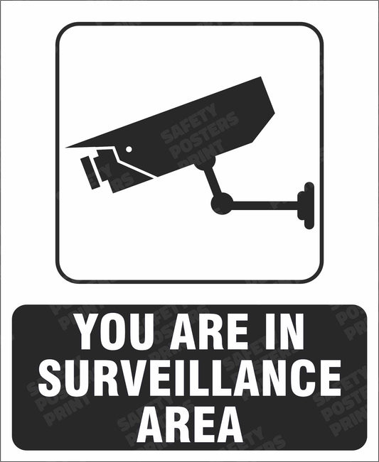 You are in surveillance area information sign board