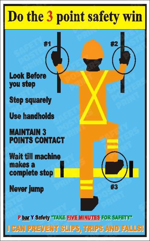 Do the 3 Point Safety Win - Maintain Three Points of Contact - Safety Poster - LDR-19