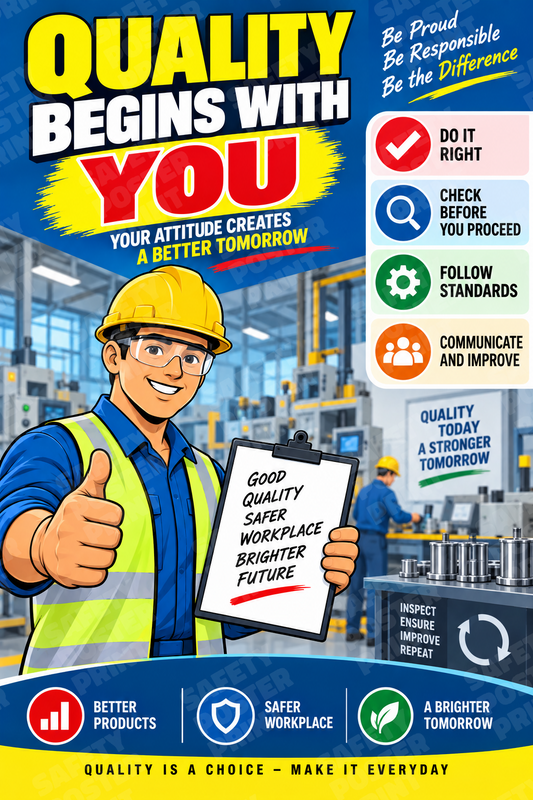 Quality Begins With You - Be Responsible - English vertical safety poster - LQC-89