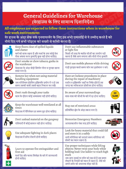 General Guidelines for Warehouse - Hindi and English