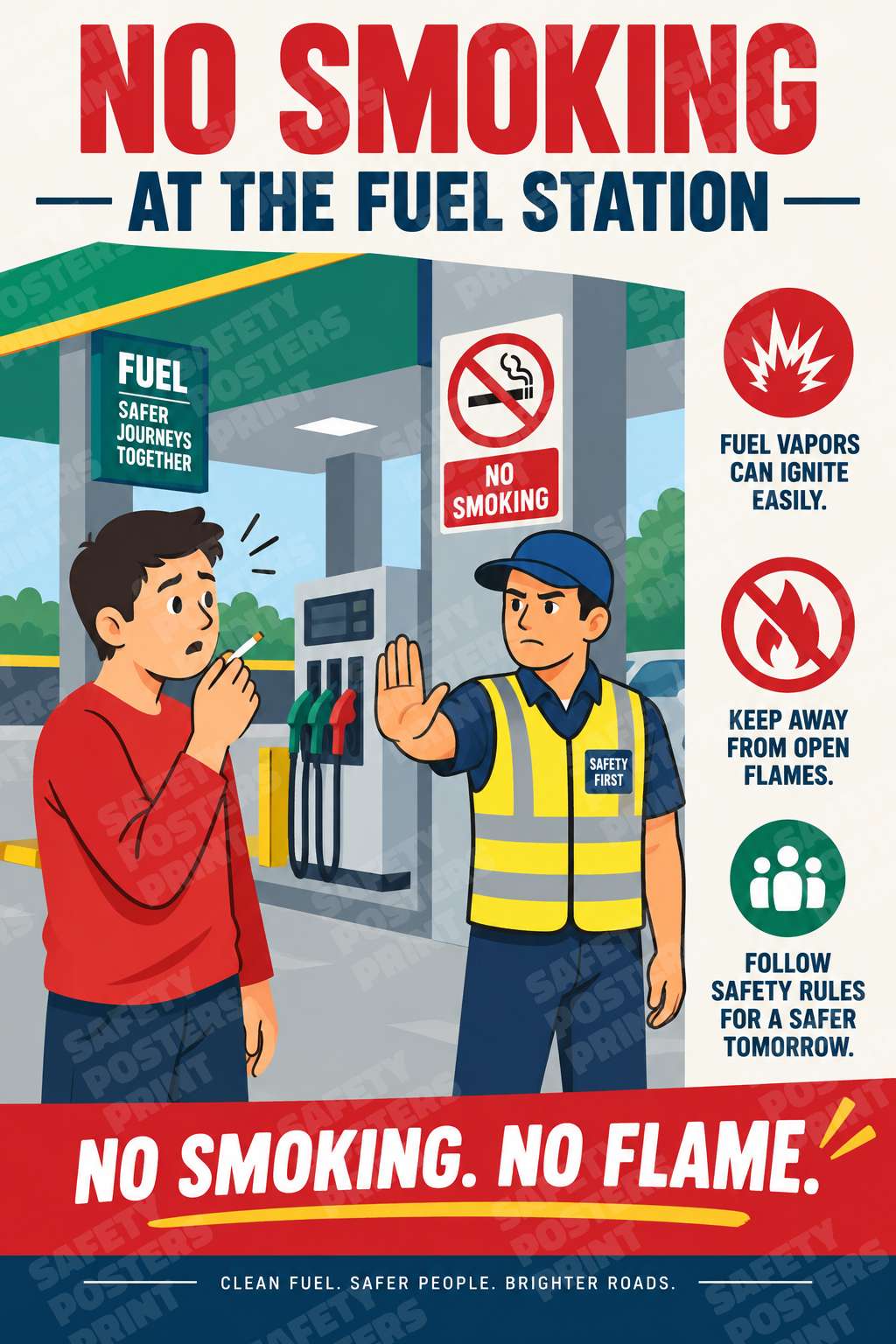 No Smoking at the Fuel Station - No Smoking No Flame