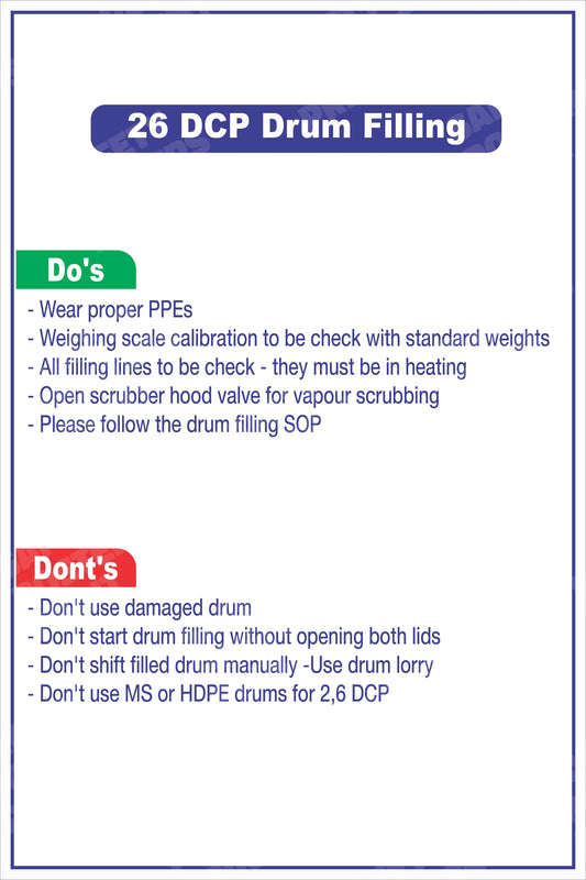 PP-41 2,6 DCP Drum Filling - Do's and Don'ts workplace safety poster