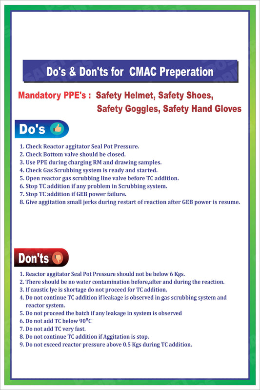 PP-57 CMAC Preparation - Do's and Don'ts workplace safety poster