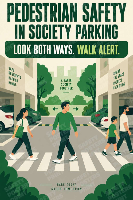 Pedestrian Safety in Society Parking - Look Both Ways