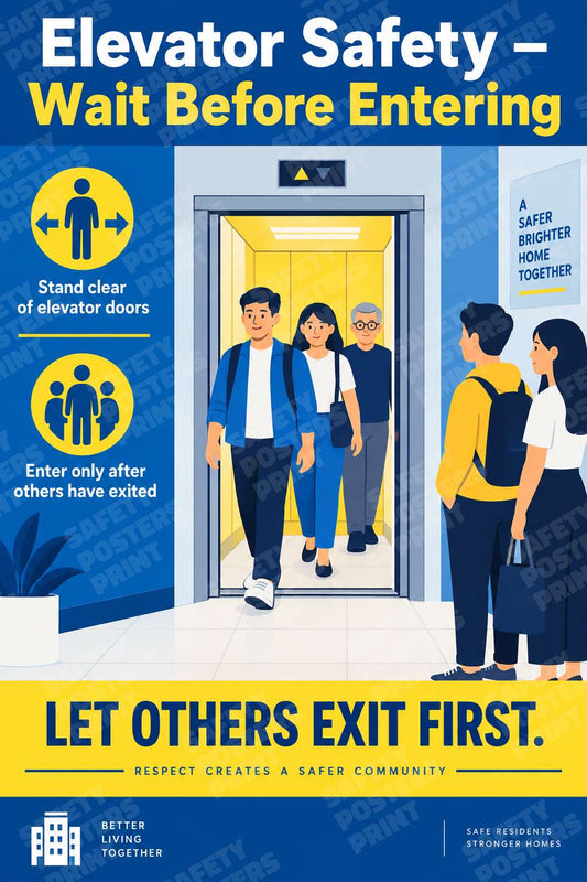Elevator Safety - Wait Before Entering Let Others Exit First