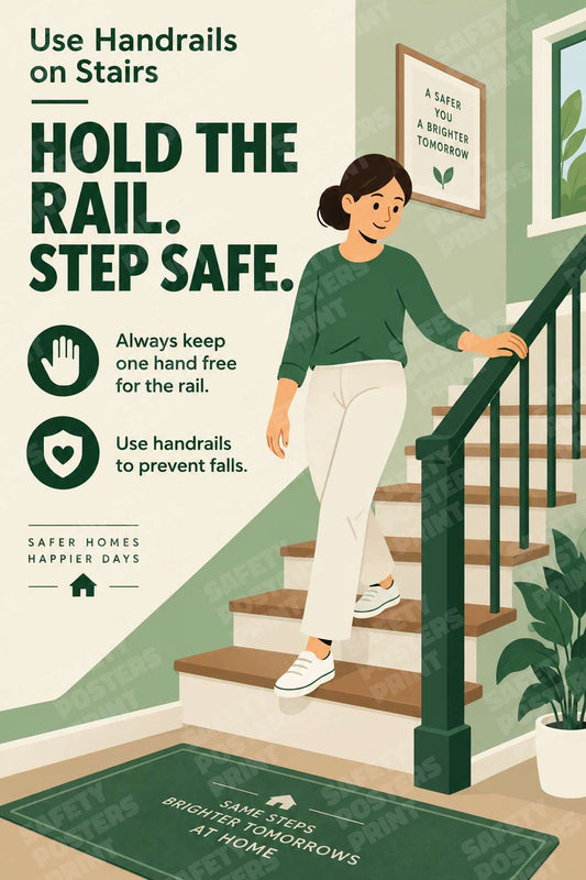 Use Handrails on Stairs - Hold the Rail Step Safe