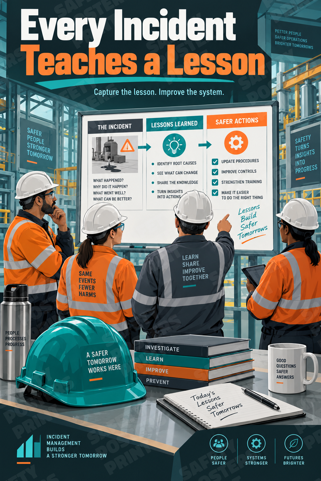 Every Incident Teaches a Lesson - Safety Poster - SMS-10