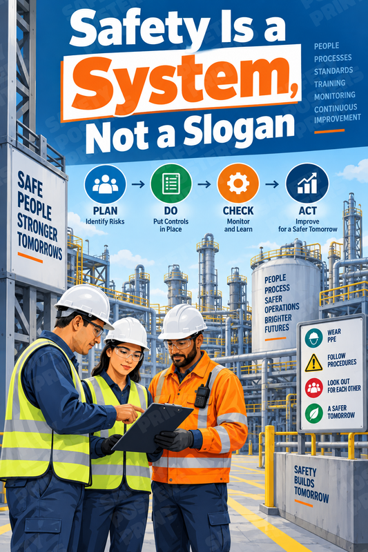 Safety Is a System, Not a Slogan industrial poster SMS-112