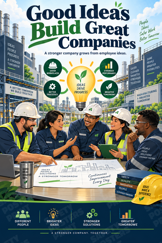 Good Ideas Build Great Companies industrial poster SMS-116
