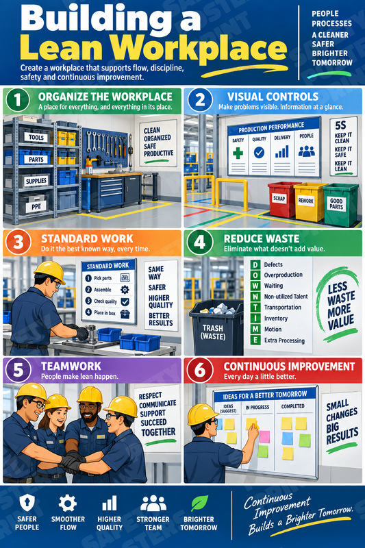 Building a Lean Workplace industrial poster SMS-123