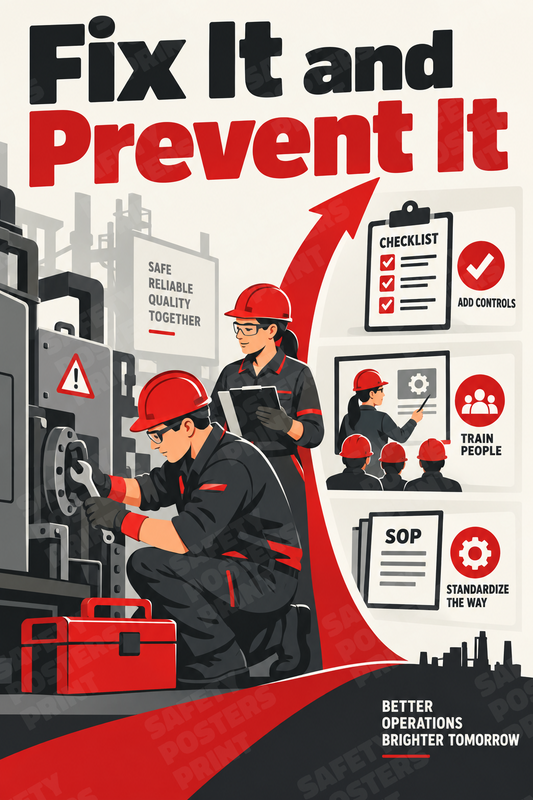 Fix It and Prevent It industrial poster SMS-131