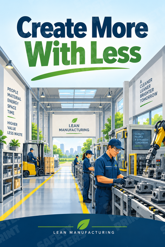 Create More With Less industrial poster SMS-136