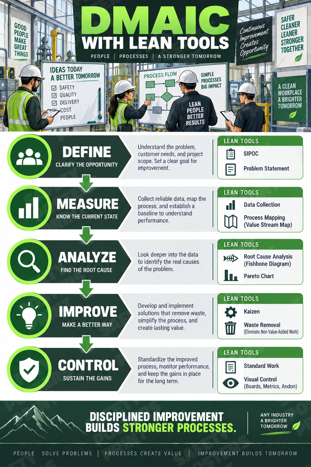 DMAIC with Lean Tools - Safety Poster - SMS-15