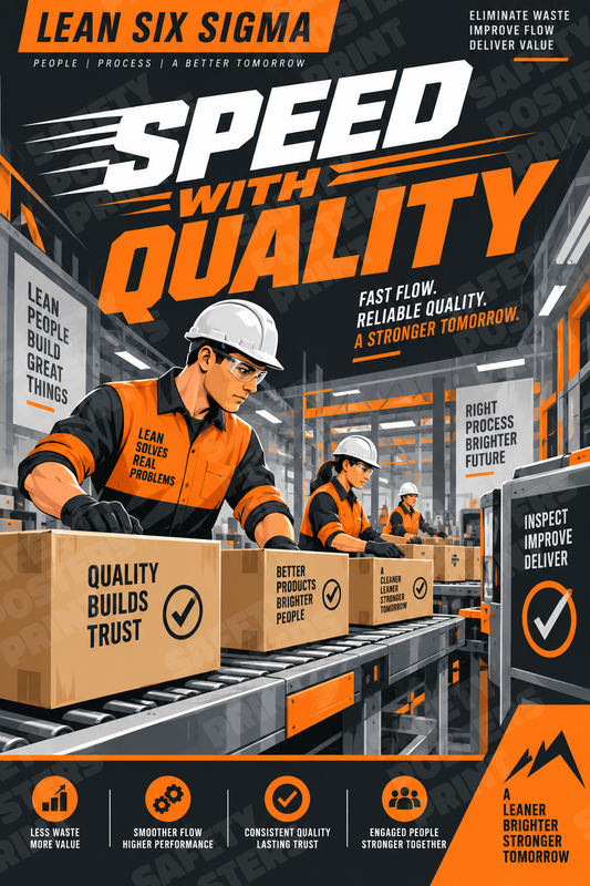 Speed With Quality industrial poster SMS-155