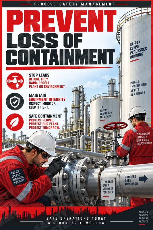 Prevent Loss of Containment industrial poster SMS-158