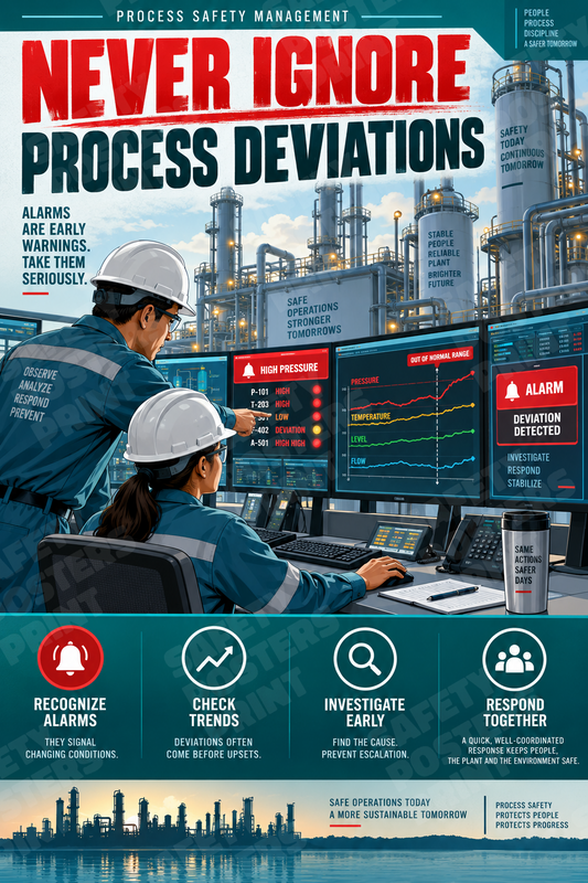 Never Ignore Process Deviations industrial poster SMS-160