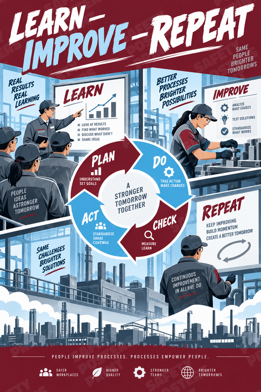 Learn - Improve - Repeat industrial poster SMS-171