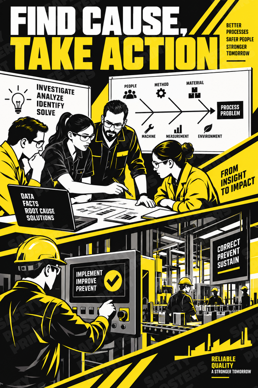 Find Cause, Take Action industrial poster SMS-172