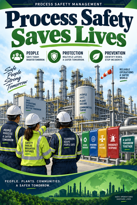 Process Safety Saves Lives industrial poster SMS-173