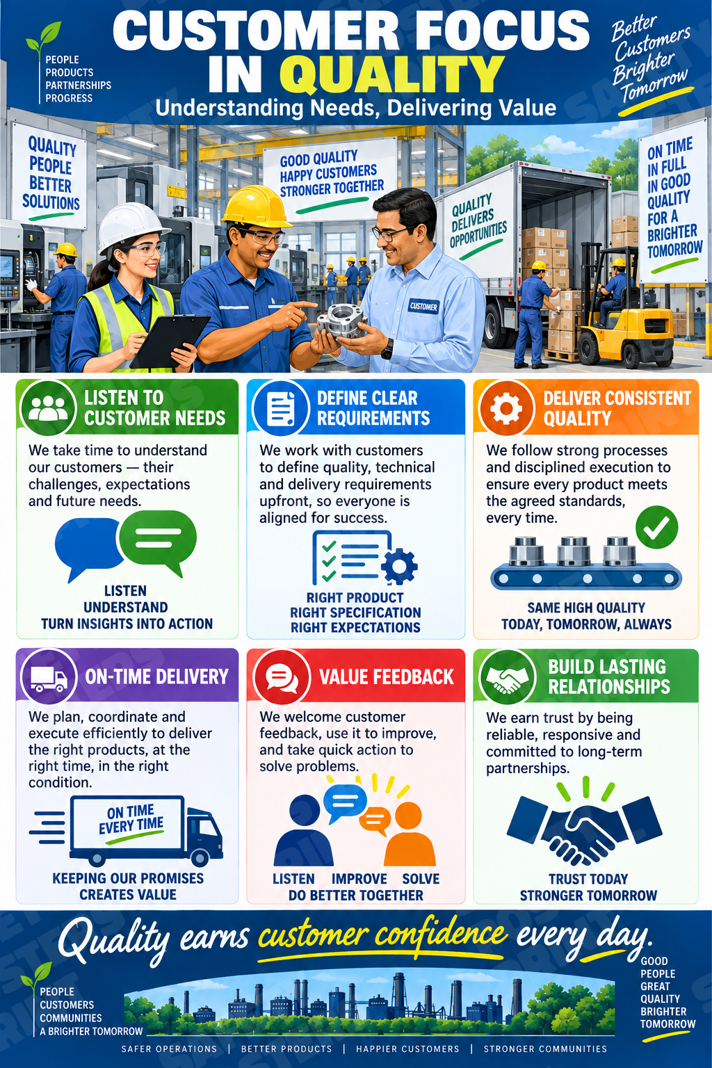 Customer Focus in Quality industrial poster SMS-208