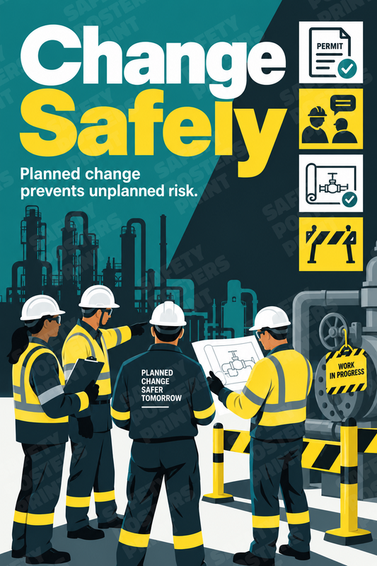 Change Safety industrial poster SMS-215