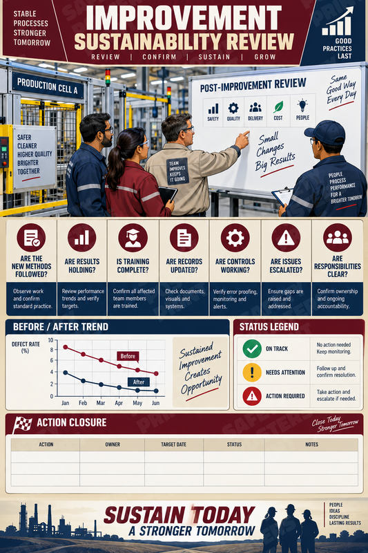 Improvement Sustainability Review industrial poster SMS-216